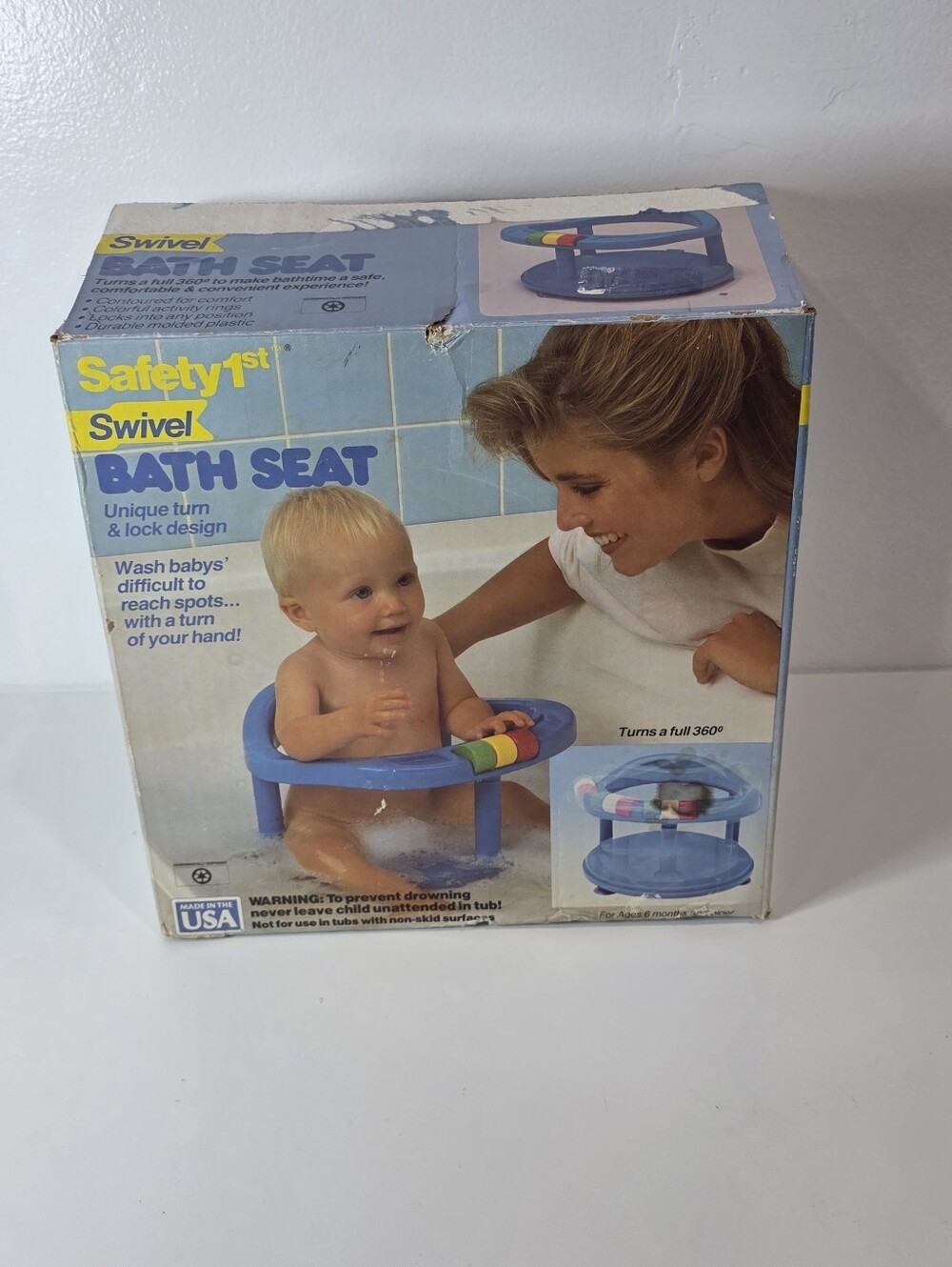 ⭐️ Vtg Safety 1st Bath Tub Ring Chair 1989 Baby Seat w/ Suction Cups Made in USA